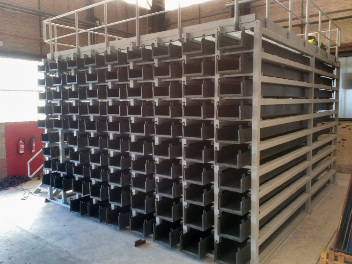 Sistema compacto de almacenamiento de perfiles largos